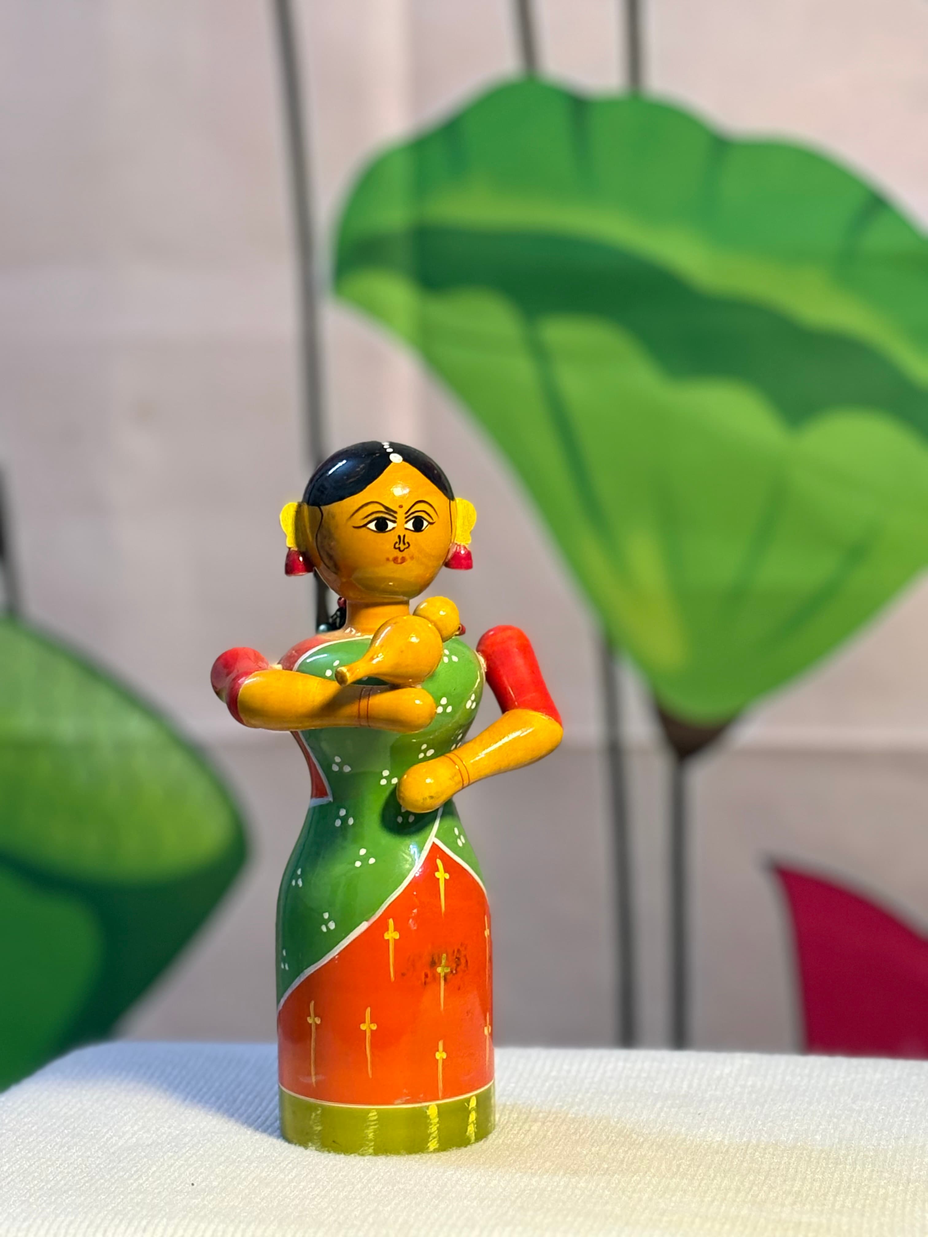 Elegant Village Woman with Bird