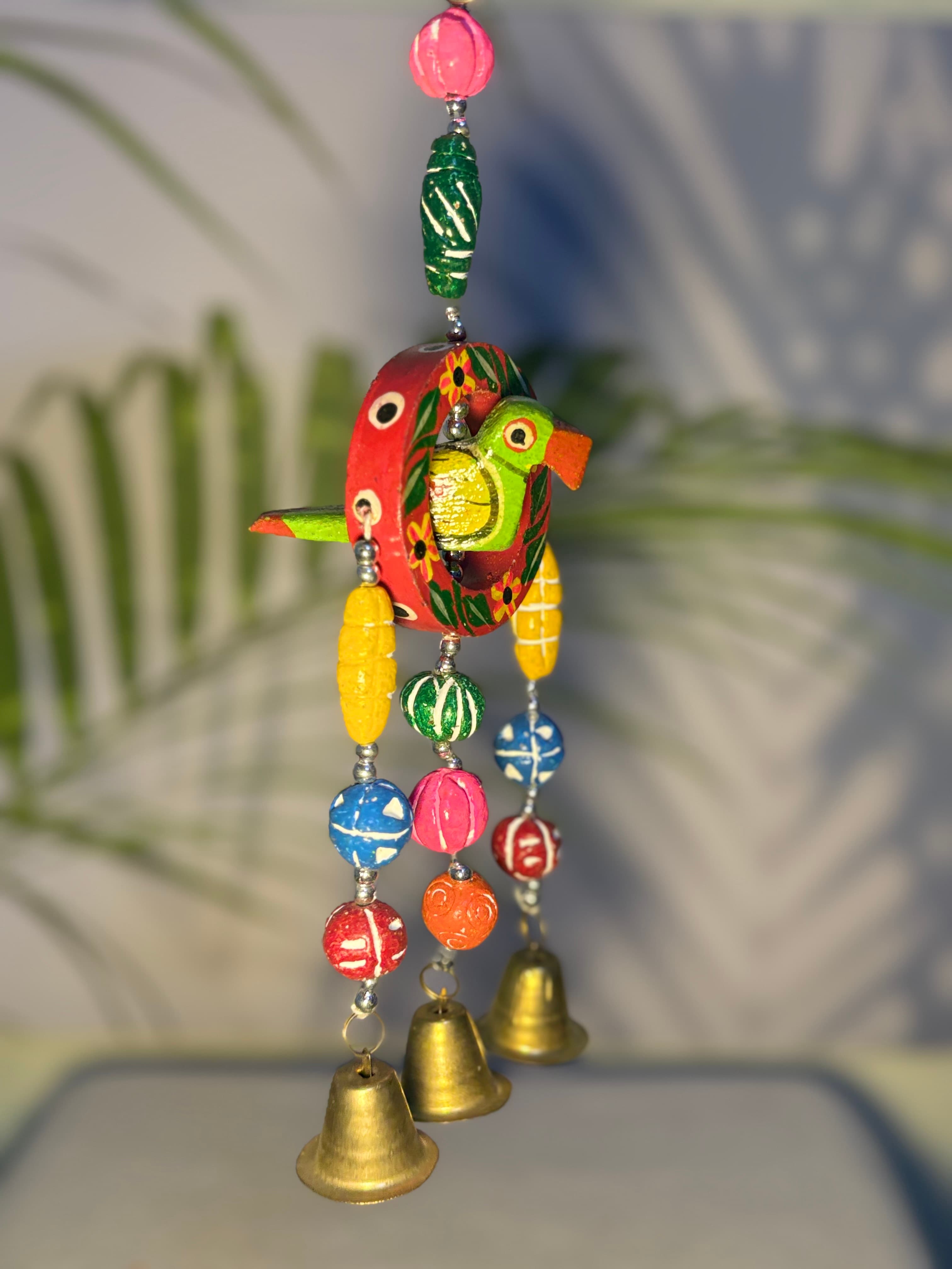 Handcrafted Bird Bell Hanging view 2