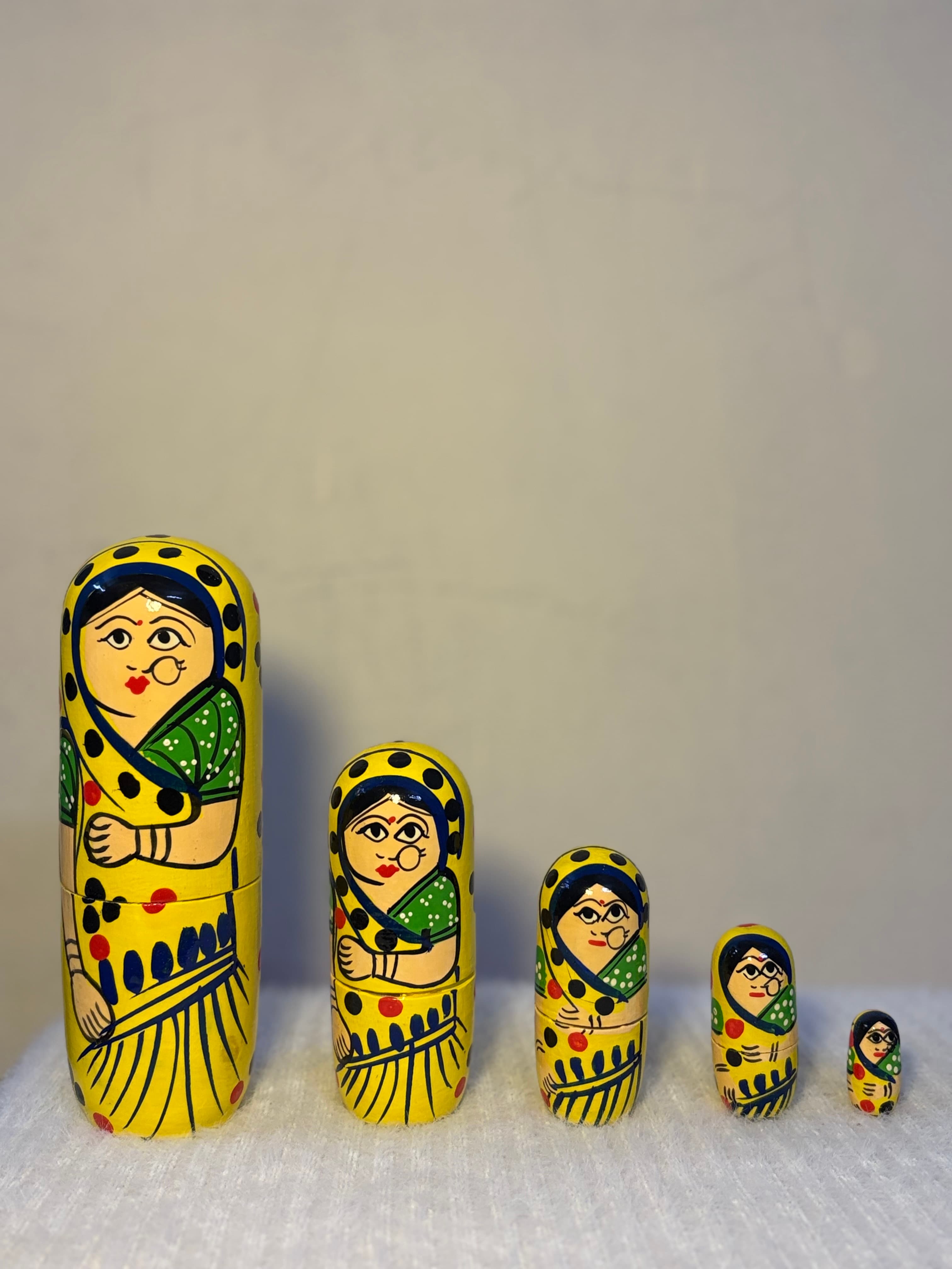 Handcrafted Indian Lady Nesting Dolls