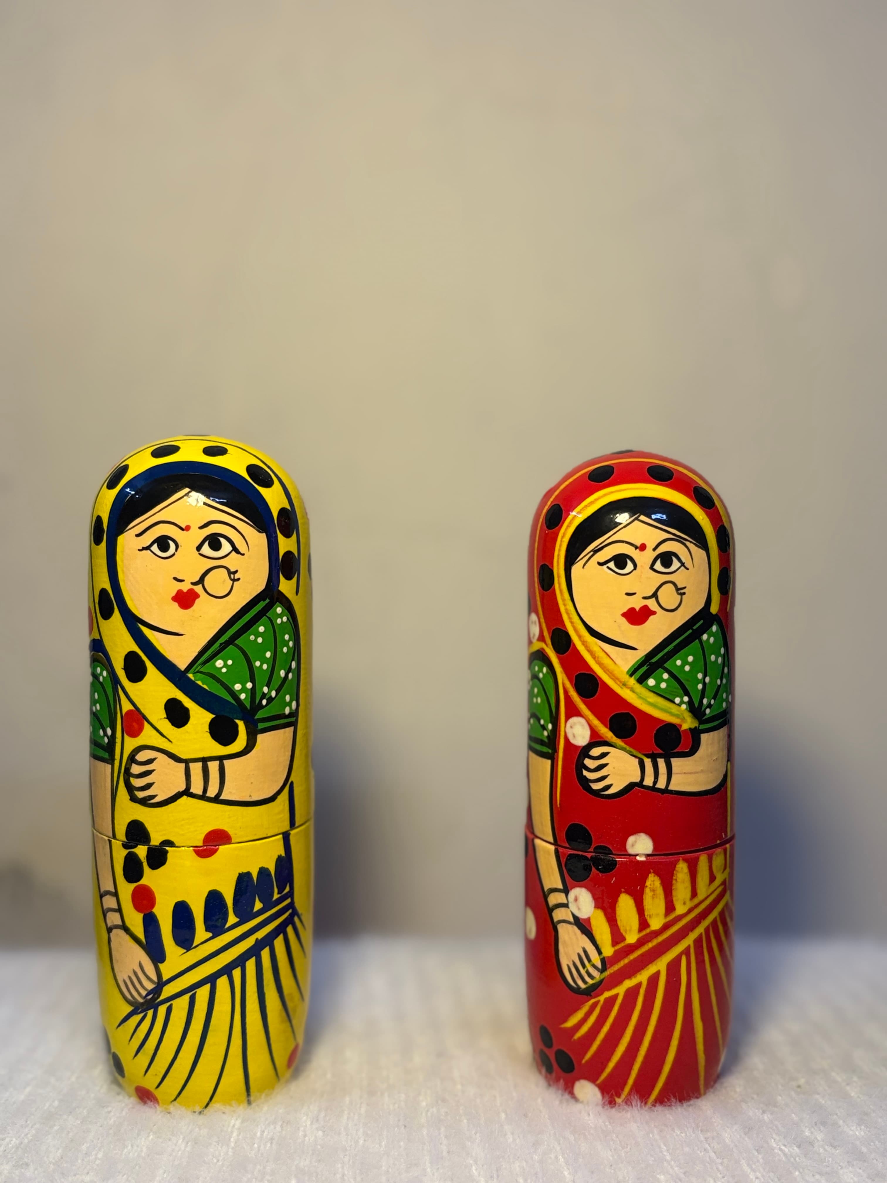 Handcrafted Indian Lady Nesting Dolls view 2